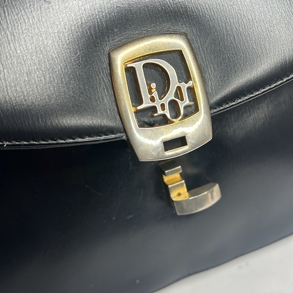 Christian Dior Black Leather Vintage Handbag Crossbody Bag - Picture 14 of 16
